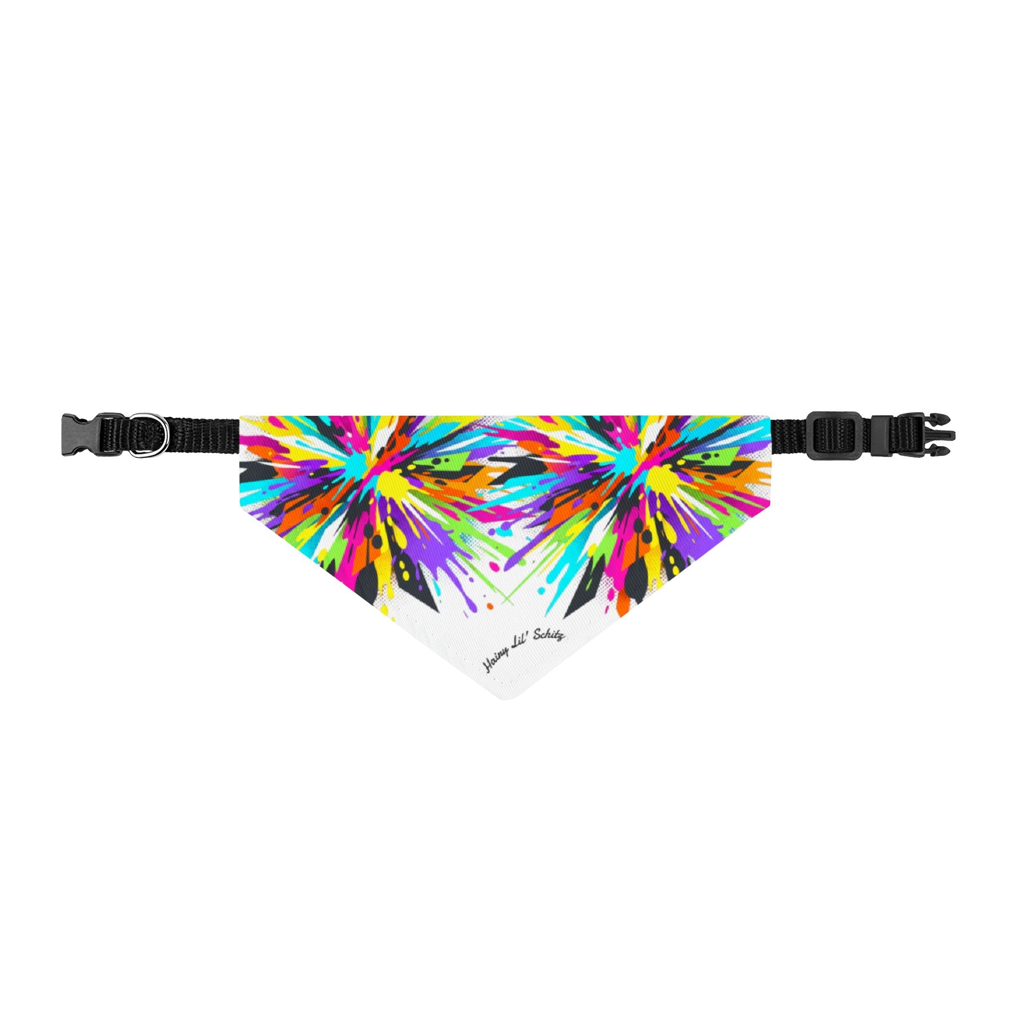 Clip-On Pet Bandana — Colorful Tie-Dye Burst Collar Accessory