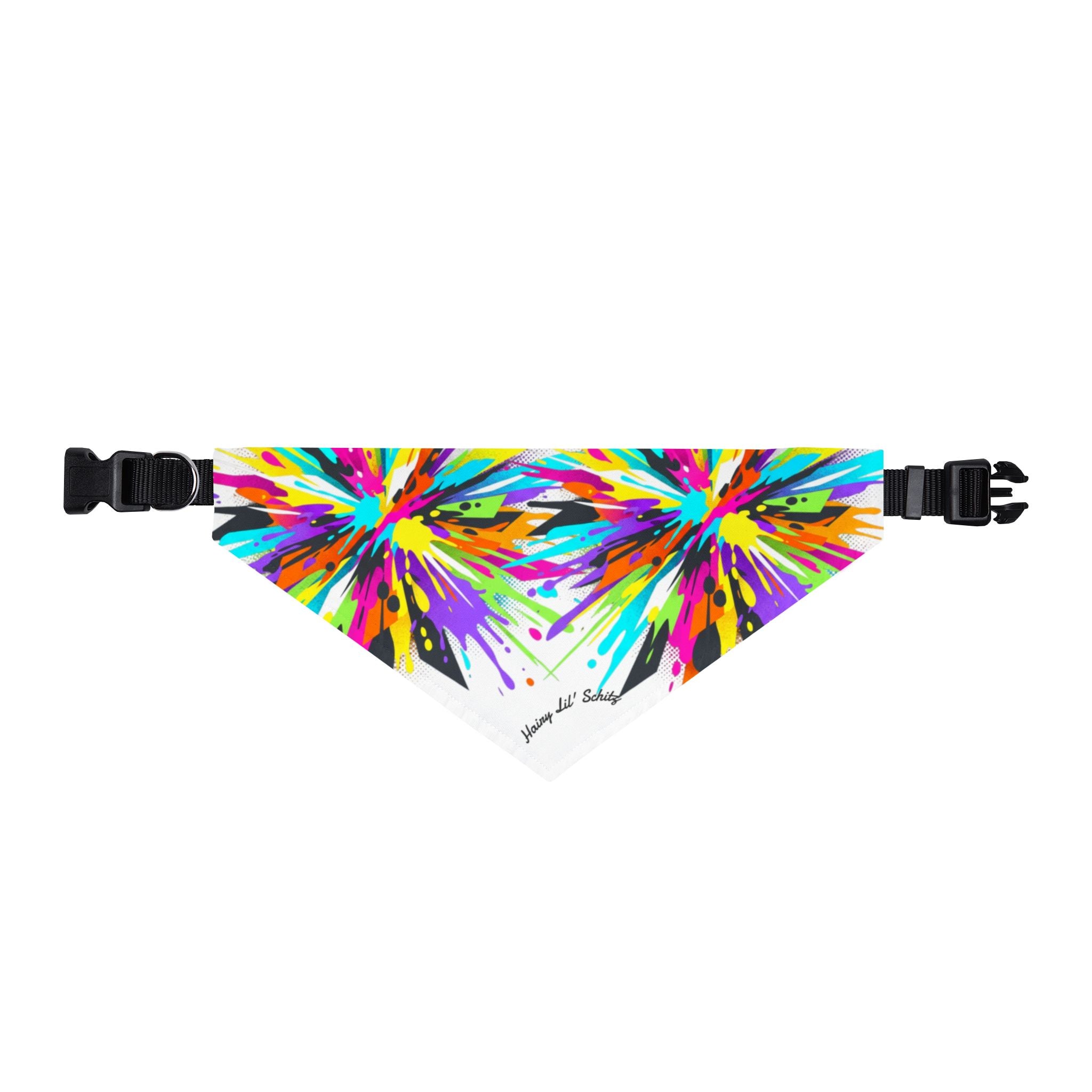 Clip-On Pet Bandana — Colorful Tie-Dye Burst Collar Accessory