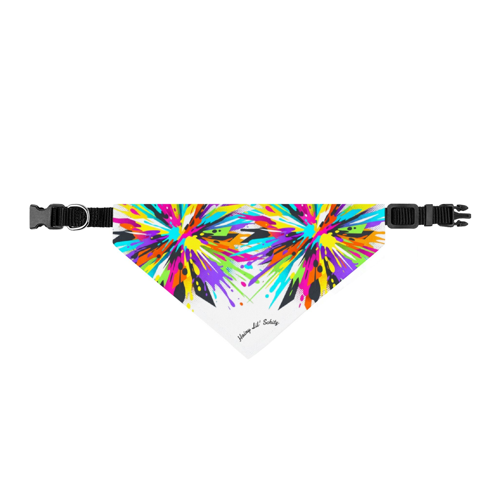 Clip-On Pet Bandana — Colorful Tie-Dye Burst Collar Accessory